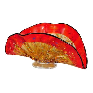 5.75 in. Indiana Shell Hand Blown Art Glass Vase