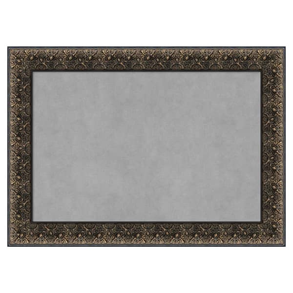 Amanti Art Intaglio Embossed Black 29 in. x 21 in Framed Magnetic Board