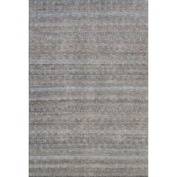 Mayfield Premium Machine Washable Abstract AMF2105 Brown 9 ft. x 12 ft. Area Rug
