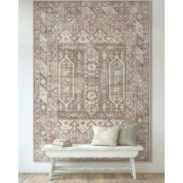 Beige 9 ft. 10 in. x 13 ft. Apollo Praha Vintage Global Tribal Area Rug