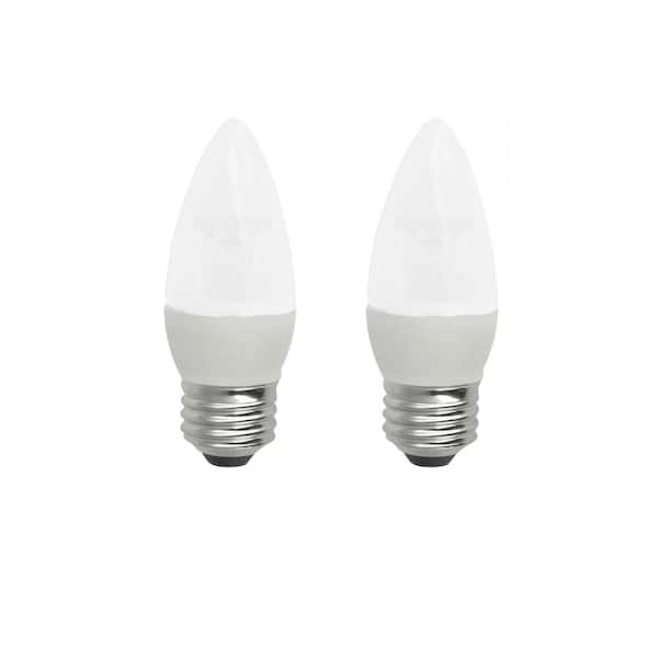 TCP 25W Equivalent Soft White (2700K) B13 Decorative Medium Base Dimmable Frosted LED Light Bulb (2-Pack)