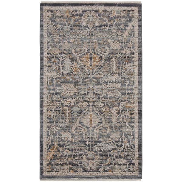 Nourison Lynx Navy Multicolor 3 ft. x 5 ft. All-Over Design Transitional Area Rug