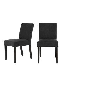 Banford Ebony Wood Upholstered Dining Chair with Black Seat (Set of 2) (17.91 in. W x 34.44 in. H)