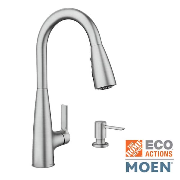 MOEN - Haelyn Single-Handle Pull-Down Sprayer Kitchen Faucet with Reflex and Power Boost in Spot Resist Stainless