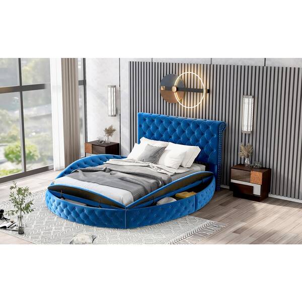 Bed- Back Cushion With Storage Hydraulic Bed Queen Size 5 X 6.5