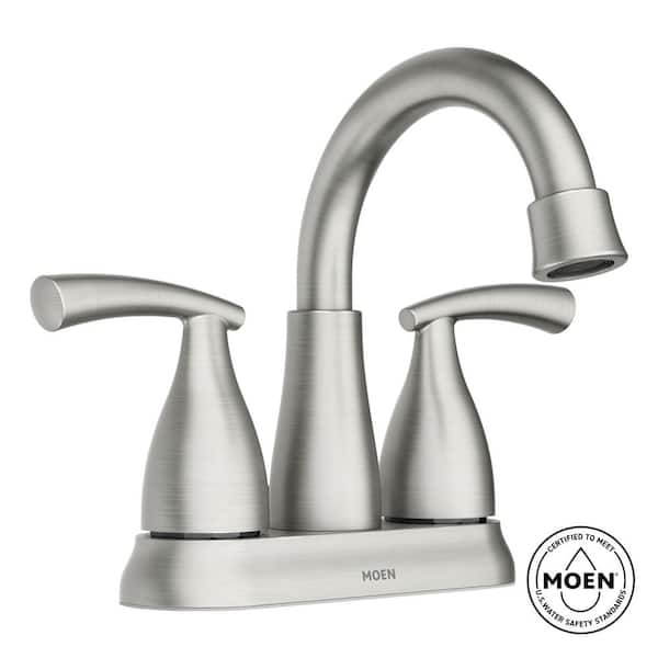 MOEN Essie 2-Handle 4 in. Centerset Bathroom Faucet in Spot Resist Brushed Nickel