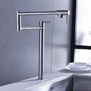 Deck Mounted 2.2 GPM Pot Filler Faucet with Extension Shank in Brushed Nickel
