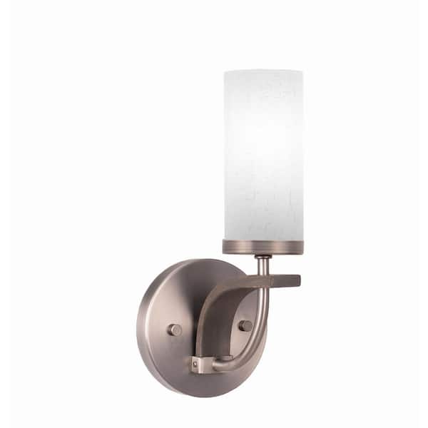 Unbranded Wensley 1-Light Graphite and Painted Distressed Wood-look Metal Wall Sconce