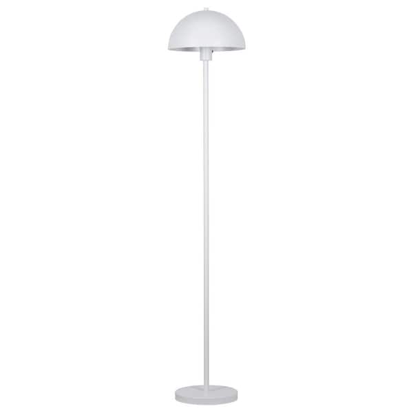 Kenroy Home Vega 56 in. White 1-Light Standard Floor Lamp with Metal Dome Shade
