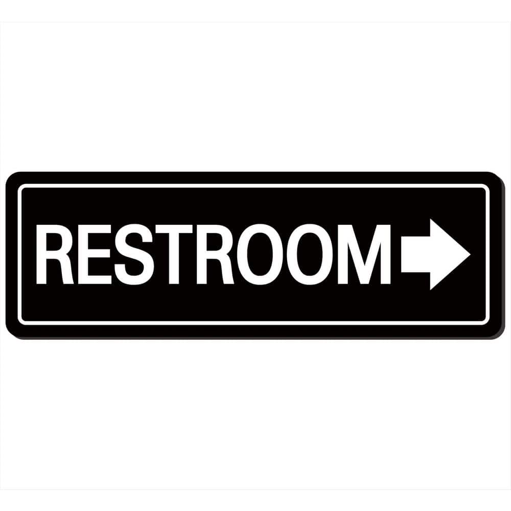1 Pack 9 x 3 Inch Frosted Acrylic Restroom Sign with Right Arrow, Black, Self-Adhesive, Modern Minimalist price history on PriceWatchPro