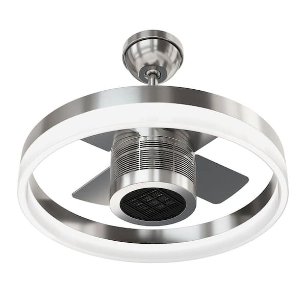 SkyFan & Turbo Heater 4 Blade 24" Plug & Play Brushed Nickel Fandelier with Heater and LED Light