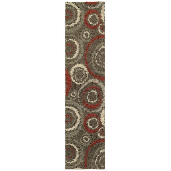 Home Decorators Collection Orbit Mushroom 2 ft. x 8 ft. Runner Rug