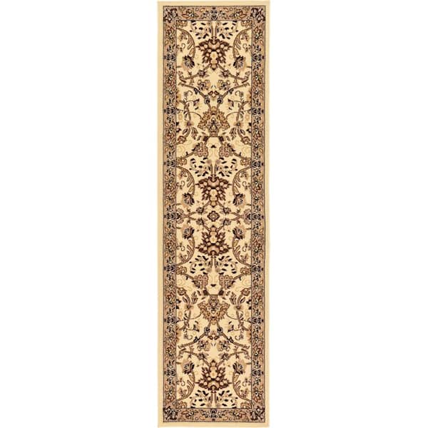 Unique Loom Sialk Hill Washington Ivory 2' 2 x 8' 2 Runner Rug