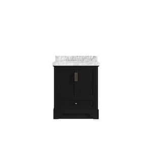 Alys 30 in. W x 22 in. D x 36 in. H Single Sink Bath Vanity Center in Black with 2 in. Carrara Marble Top