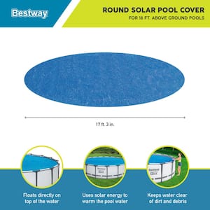 Flowclear 18 ft. x 18 ft. Round Blue Above Ground Pool Solar Cover