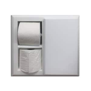 Hawthorn Recessed Double Toilet Paper Holder in White Enamel
