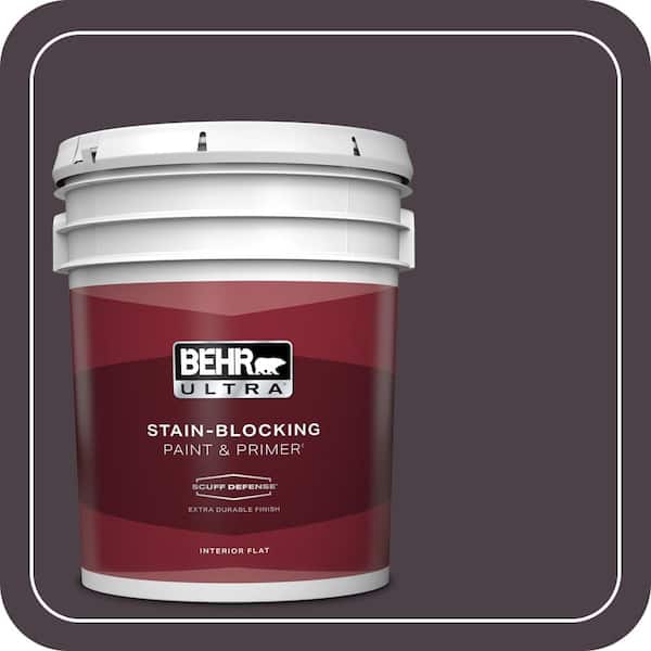 BEHR ULTRA 5 gal. #BXC-09 Dark Burgundy Wine Extra Durable Flat Interior Paint & Primer