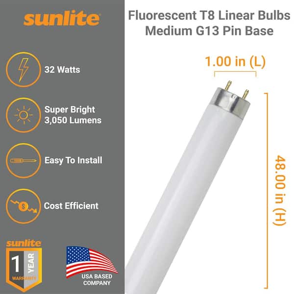 4 ft. 15W (32-40W Replacement) Cool White (4100K) T8/T12 Replacement D