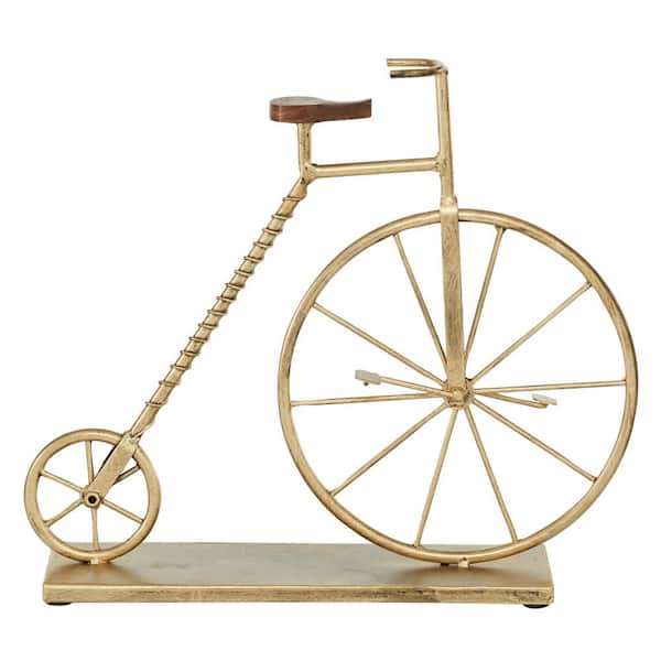 Litton Lane Gold Metal Bike Sculpture