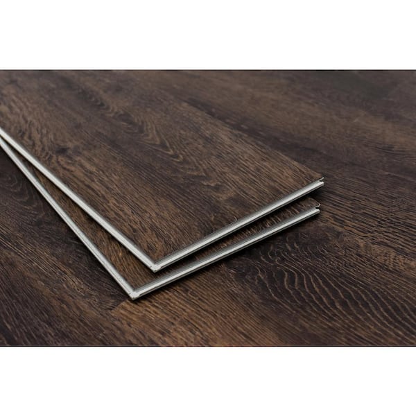 Take Home Sample - Romulus Deep Espresso 20 MIL x 9 in. W x 60 in. L Click Lock Waterproof Vinyl Plank Flooring