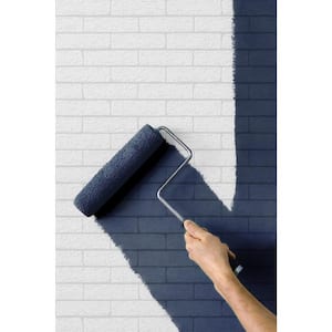 31.35 sq. ft. Off-White Limestone Brick Vinyl Paintable Peel and Stick Wallpaper Roll