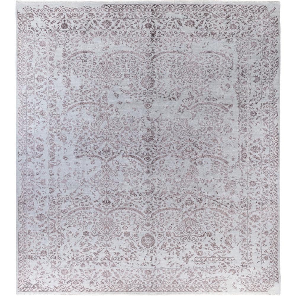 Ikat Gray 9 X 12 Hand-Knotted Wool Silk Indoor Area Rug price history on PriceWatchPro