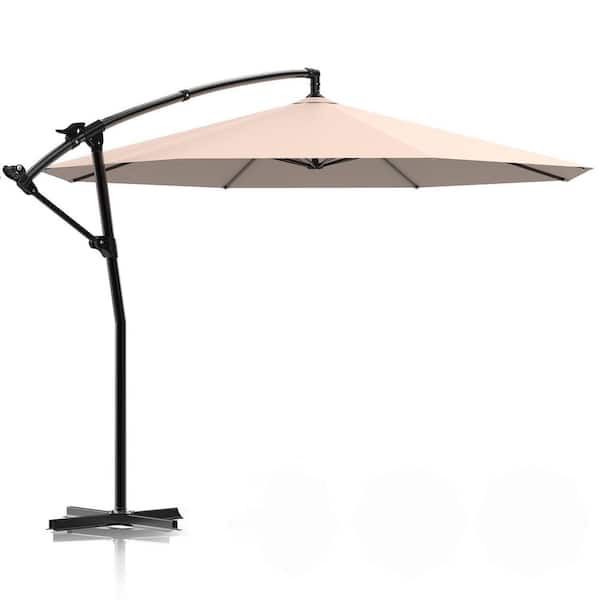 ANGELES HOME 10 ft. Aluminum Patio Cantilever Umbrella Offset Hanging with 5-level Tilting System