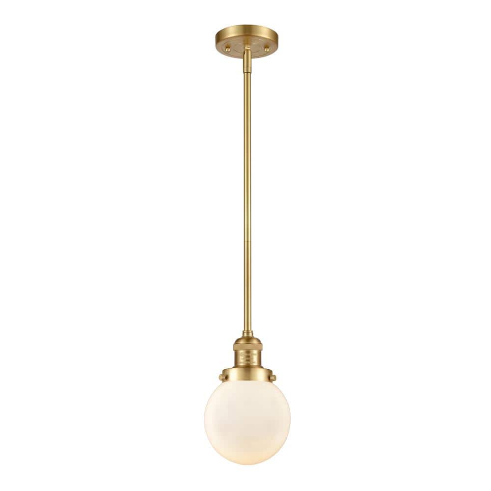 Beacon 60-Watt 1 Light Satin Gold Shaded Mini Pendant Light with Frosted glass Frosted Glass Shade price history on PriceWatchPro