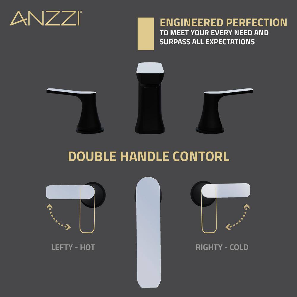 Matte Black and Chrome 2-Handle Widespread Bathroom Faucet