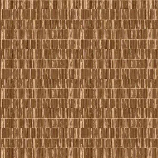 Zen Collection Brown Bamboo Screen Stripe Sheen Finish Non-Pasted
