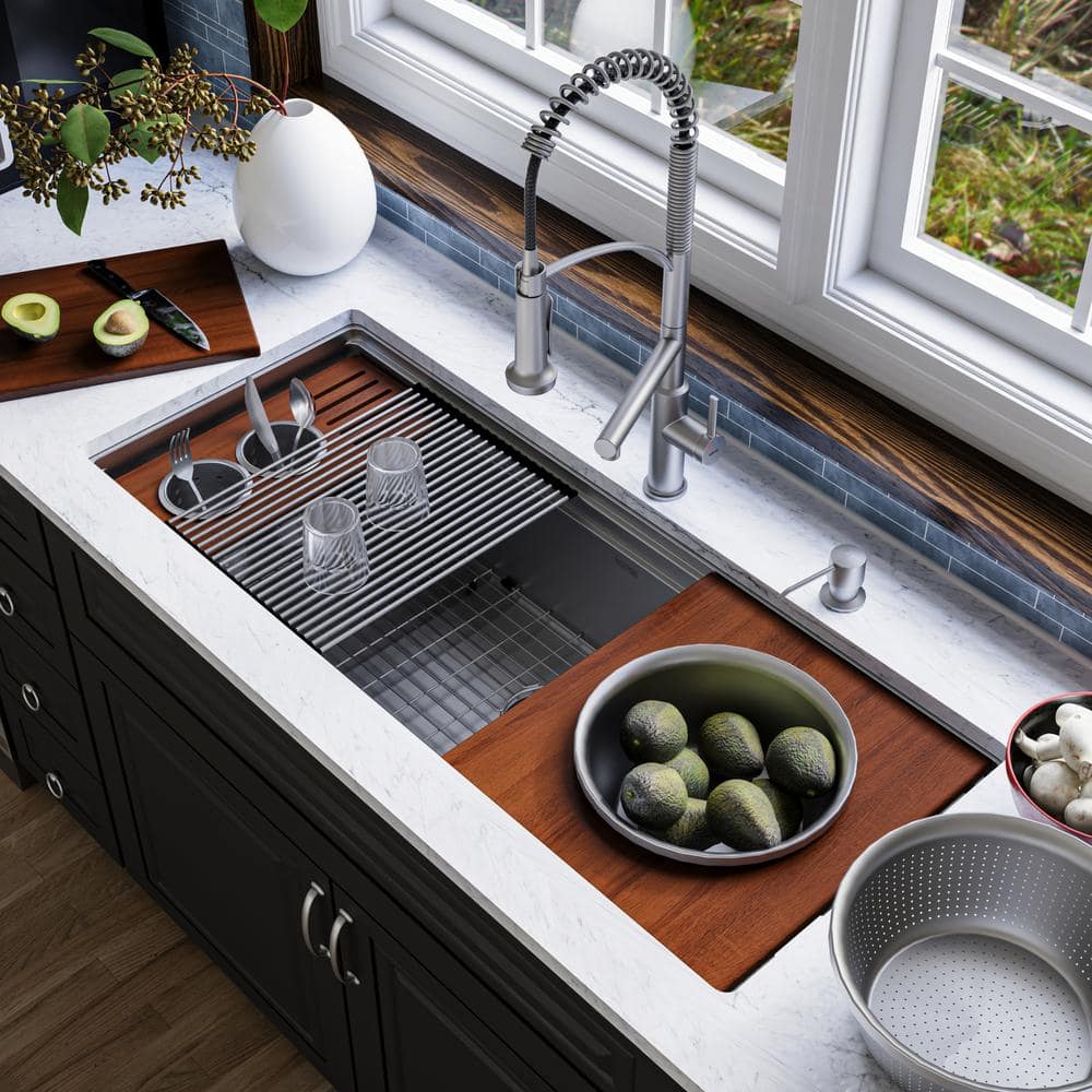 Elite 45'' Stainless Steel Farmhouse Workstation Sink