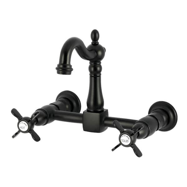 Essex 2-Handle Bridge Kitchen Faucet in Matte Black