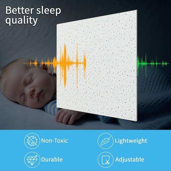 White 2 ft. x 2 ft. Decorative Random Textured Drop Ceiling Tiles Polyester FiberAcoustic Ceiling Panel (48sq. ft./case)