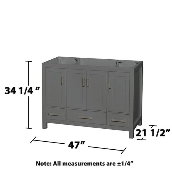 Wyndham Collection Sheffield 47-in Dark Gray Bathroom Vanity Cabinet Wyndham Collection Sheffield 47-in Dark Gray Bathroom Vanity Cabinet