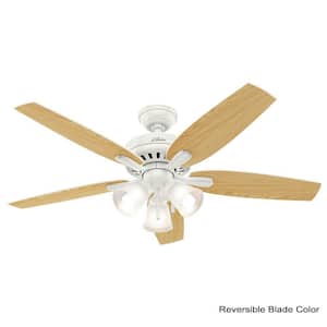 Newsome 52 in. Indoor Fresh White Ceiling Fan with Three Light Kit