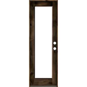 30 in. x 96 in. Rustic Knotty Alder Full-Lite Left-Hand/Inswing Clear Glass Black Stain Single Wood Prehung Front Door
