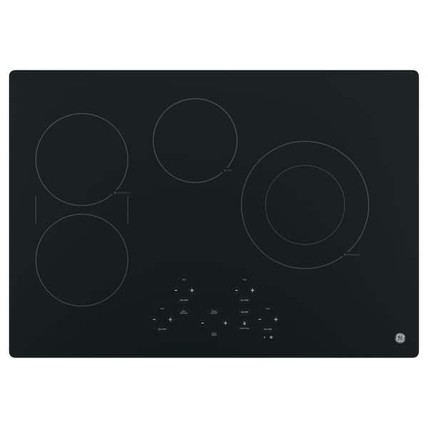 GE 30 in. Radiant Electric Cooktop in Black with 4 Elements including Power Boil Element