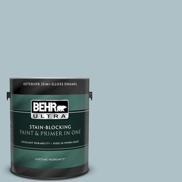 BEHR ULTRA 1 gal. #UL220-7 Ozone Semi-Gloss Enamel Exterior Paint and Primer in One