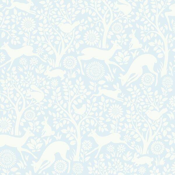 Chesapeake Anahi Light Blue Forest Fauna Light Blue Wallpaper Sample Hassam The Home Depot