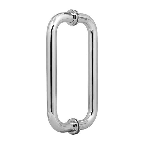Fab Glass and Mirror 8 in. Back to Back 'C' Pull Handle with Chrome Finish for Shower Door