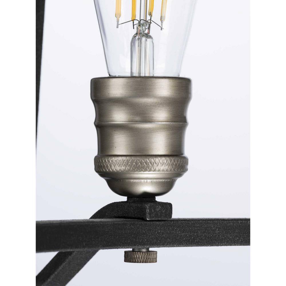 Black Iron 6-Light Cage Chandelier