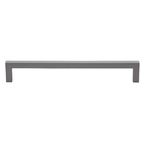 GLIDERITE 7-9/16 in. (192mm.) Center-to Center Graphite Solid Square Slim Cabinet Drawer Bar Pulls (10 Pack )