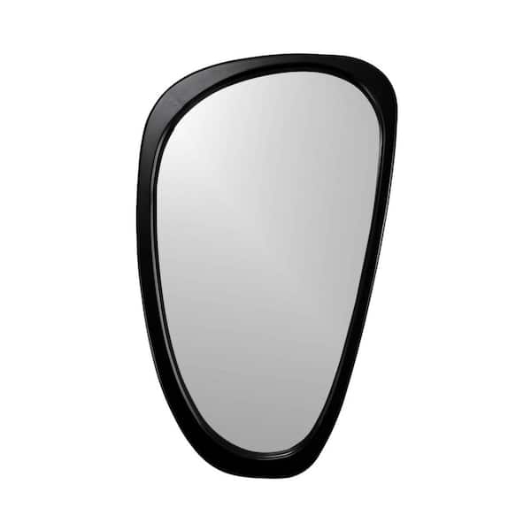 Undbranded Lusso, Asymmetrical Mid-Century Wood Mirror, Black 23.4-inch x 39-inch