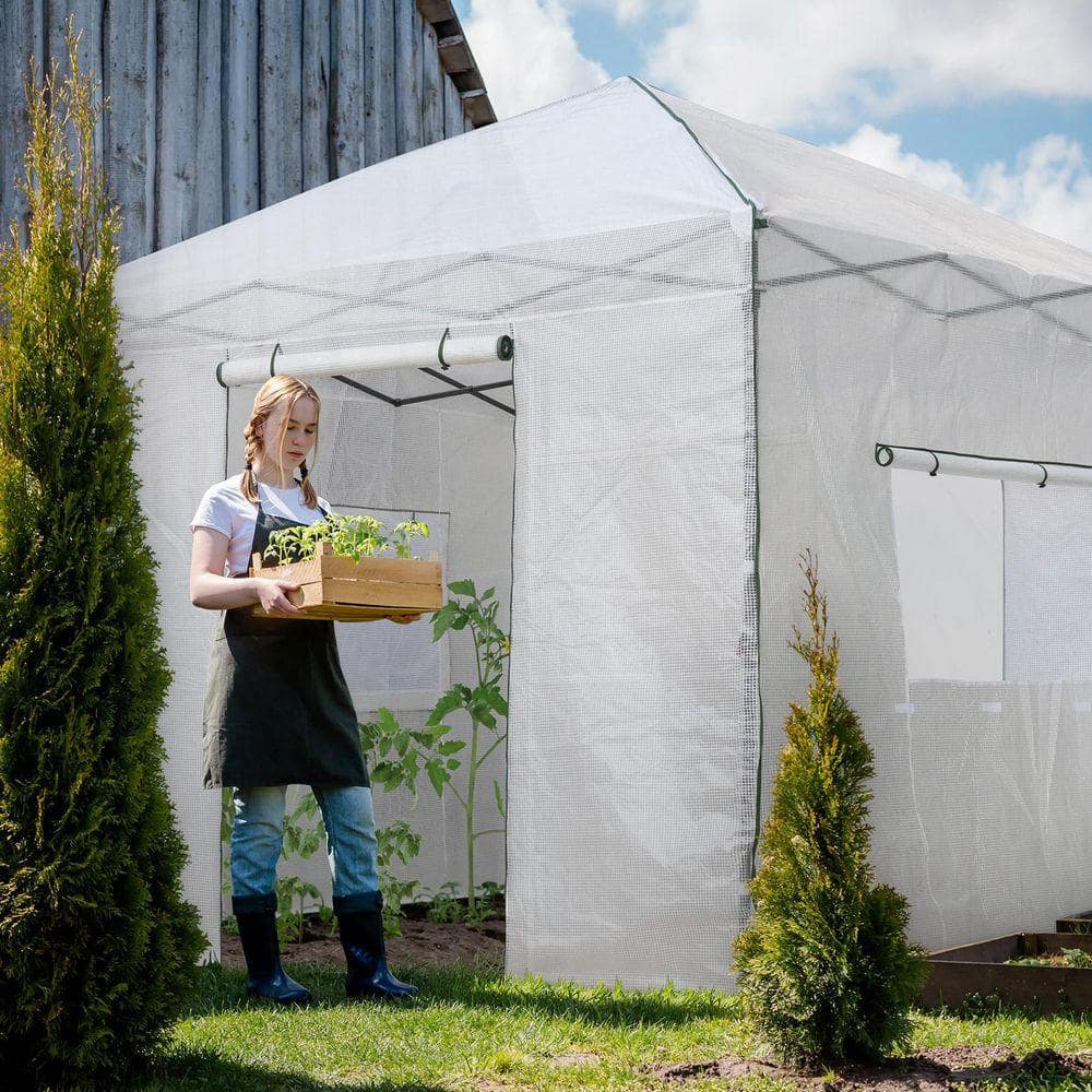 EAGLE PEAK 10 ft. W x 10 ft. D Portable Walk-In Pop-Up Gardening