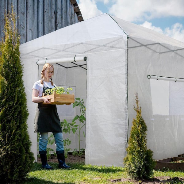 EAGLE PEAK 10 ft. W x 10 ft. D Portable Walk-In Pop-Up Gardening