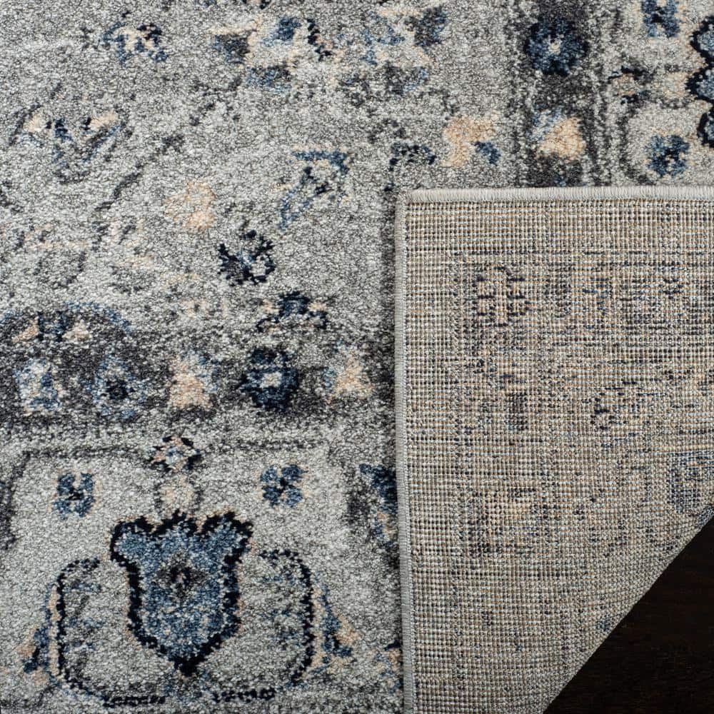 Charleston 9' x 12' Grey and Dark Grey Synthetic Area Rug
