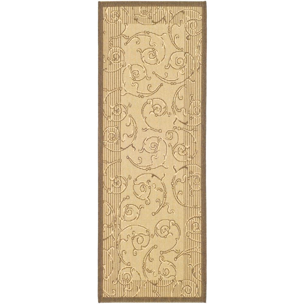 Courtyard Natural/Brown 2 ft. x 7 ft. Border Indoor/Outdoor Patio  Runner Rug price history on PriceWatchPro