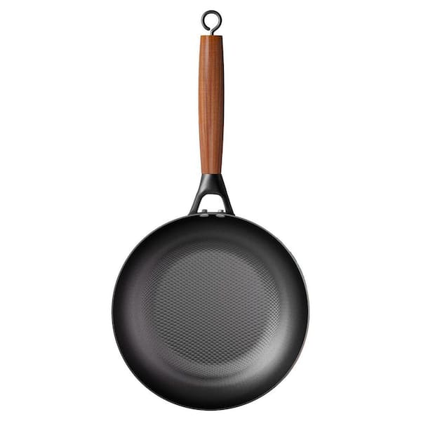 8 in. Enameled Cast Iron Nonstick Skillet with Detachable Wooden Handle, Lightweight Dishwasher Safe Frying Pan