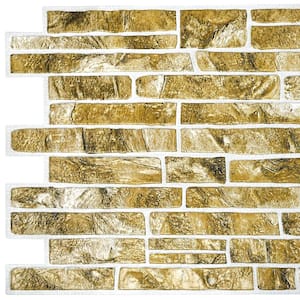 3D Falkirk Retro 10/1000 in. x 40 in. x 19 in. Greenish Gold Faux Slate PVC Wall Panel