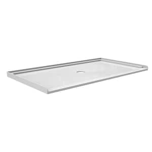 Ada Compliant 64 in. L x 36 in. W Alcove Shower Pan Base with Center Drain in White